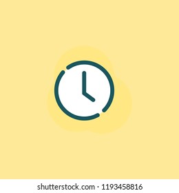Clock icon. Vector graphic illustration, isolated on background. Flat design.
