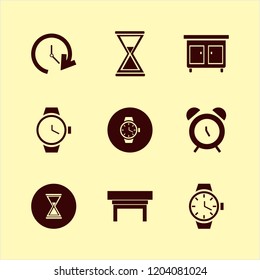 clock icon. clock vector icons set nightstand, watch, hourglass and update time