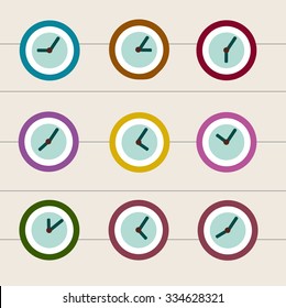 Clock Icon, Vector Illustration