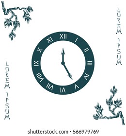 Clock Icon. Vector illustration