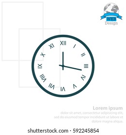 Clock Icon. Vector illustration