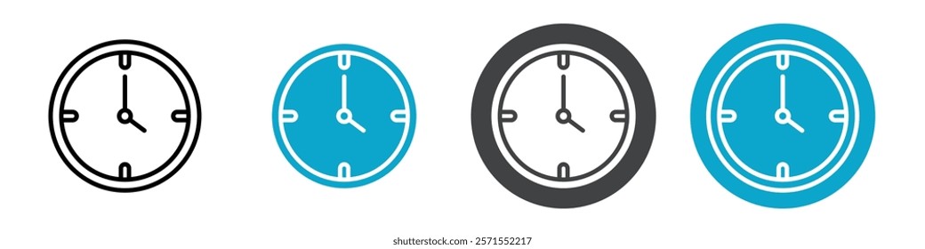 clock icon Vector illustration in black