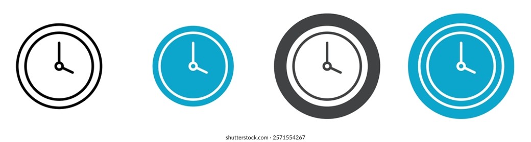clock icon Vector illustration in black