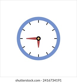 clock icon vector illustration. clock icon with blue red collor