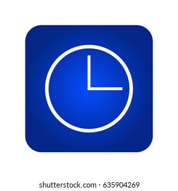 Clock icon. Vector illustration. blue and white.