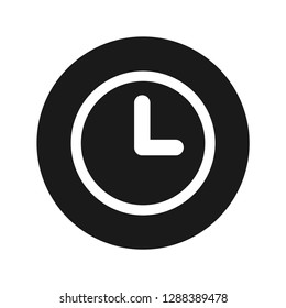 Clock icon vector illustration design isolated on flat black round button