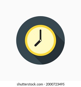 Clock icon. Clock vector icon illustration. Clock Vector Design on White Background. Clock icon simple. Flat design style. Time, alarm, stopwatch icon.	