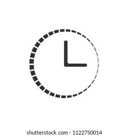 Clock icon. Vector illustration, flat design.