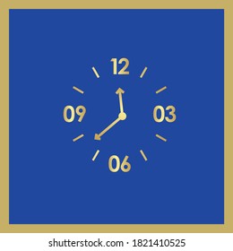 Ilustración vectorial de icono de reloj. Diseño plano. aislado en fondo azul
