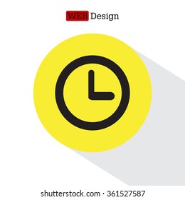 Clock icon , Vector illustration flat design