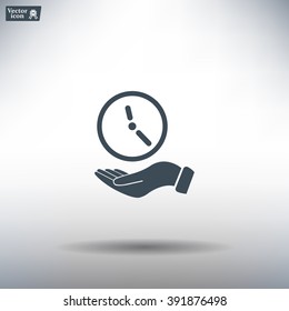 clock icon, vector illustration. Flat design style