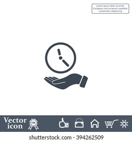 clock icon, vector illustration. Flat design style