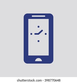 Clock Icon ,  vector illustration. Flat design style