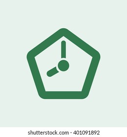Clock Icon ,  vector illustration. Flat design style