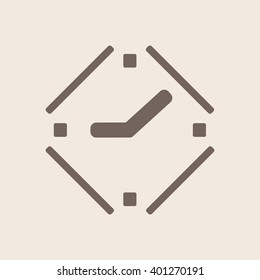 Clock Icon ,  vector illustration. Flat design style