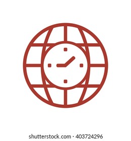 Clock Icon ,  vector illustration. Flat design style