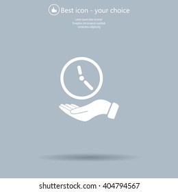 clock icon, vector illustration. Flat design style