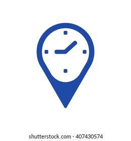 Clock Icon ,  vector illustration. Flat design style