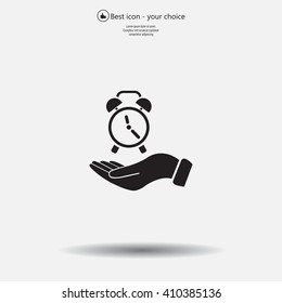 clock icon, vector illustration. Flat design style