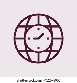 Clock Icon ,  vector illustration. Flat design style