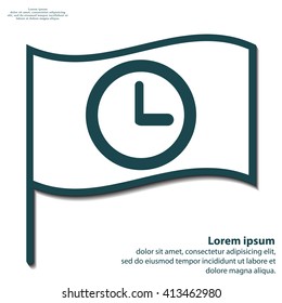 Clock icon , Vector illustration flat design