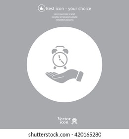 clock icon, vector illustration. Flat design style