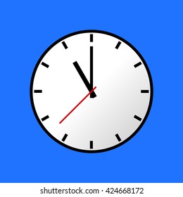 Clock icon, Vector illustration, flat design. Easy to use and edit. EPS10. Blue background.