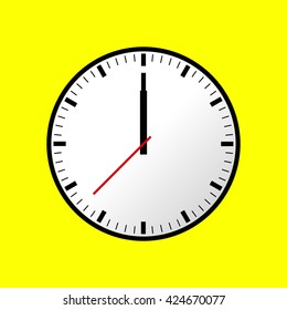 Clock icon, Vector illustration, flat design. Easy to use and edit. EPS10. Yellow background.