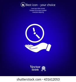 clock icon, vector illustration. Flat design style