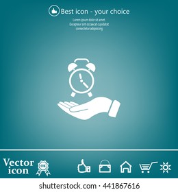 clock icon, vector illustration. Flat design style