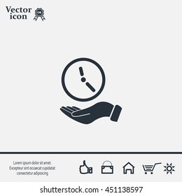 clock icon, vector illustration. Flat design style