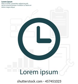 Clock icon , Vector illustration flat design