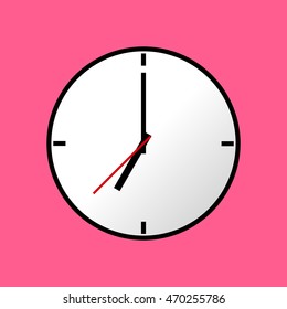 Clock icon, Vector illustration, flat design. Easy to use and edit. EPS10. Pink background