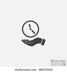 clock icon, vector illustration. Flat design style