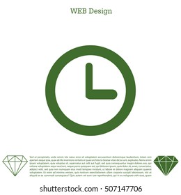 Clock icon , Vector illustration flat design