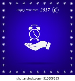 clock icon, vector illustration. Flat design style