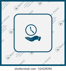 clock icon, vector illustration. Flat design style