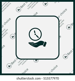 clock icon, vector illustration. Flat design style