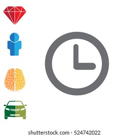 Clock icon , Vector illustration flat design