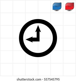 Clock icon , Vector illustration flat design