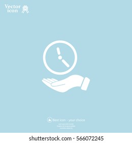 clock icon, vector illustration. Flat design style