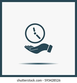 clock icon, vector illustration. Flat design style