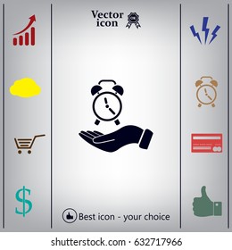 clock icon, vector illustration. Flat design style