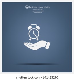 clock icon, vector illustration. Flat design style