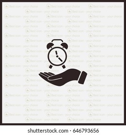 clock icon, vector illustration. Flat design style