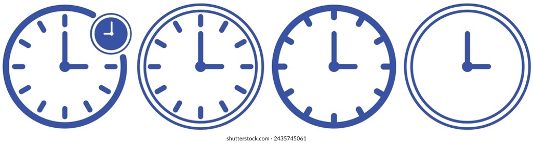 Icono del reloj, Ilustración vectorial, iconos del reloj