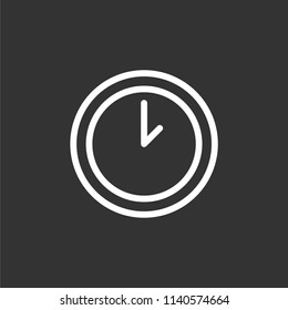 Clock icon vector illustration isolated on white background. Simple clock sign image.