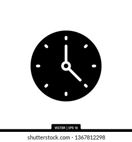 Clock Icon Vector Illustration Logo Template
