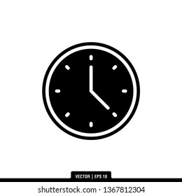 Clock Icon Vector Illustration Logo Template