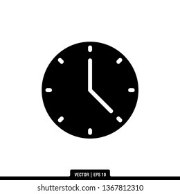Clock Icon Vector Illustration Logo Template